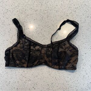 Adore Me Elegant Black Floral Lace Bra 36C NWOT